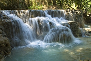 Luang Prabang Prints: Kouang Si Waterfall and Pools, near Luang Prabang, Laos, Indochina, Southeast Asia, Asia