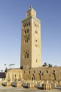 Images Dated 11th March 2008: Koutoubia minaret dating from 1147, Marrakesh, Morocco, North Africa, Africa