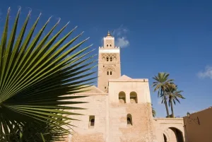 Palm Leaves Prints: Koutoubia Mosque and minaret, UNESCO World Heritage Site, Marrakech (Marrakesh)