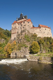 Kriebstein Castle and Zschopau River, Saxony, Germany, Europe
