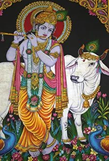Avian Prints: Krishna, Mariamman Hindu Temple, Ho Chi Minh City, Vietnam, Indochina, Southeast Asia