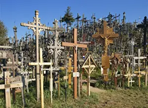 Customs Prints: Kryziu Kalnas (Hill of Crosses), in the Siauliai area of Lithuania, Baltic States, Europe