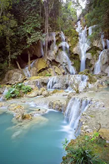 Pure Prints: Kuang Si falls, Luang Prabang, Laos, Indochina, Southeast Asia, Asia