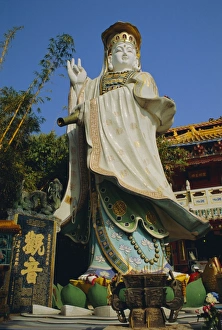 Clothes Prints: Kuanyin, the Goddess of Mercy, Temple Garden in Repulse Bay, Hong Kong, China