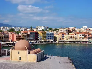 Chania Prints: Kucuk Hasan Mosque, elevated view, City of Chania, Crete, Greek Islands, Greece, Europe