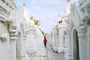 Mandalay Prints: Kuthodaw pagoda - stupas housing the worlds largest book, consisting of 729 large