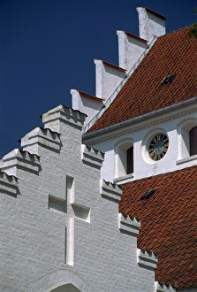 Funen Prints: Detail of the Kvaerndrup Church, Funen, Denmark, Scandinavia, Europe