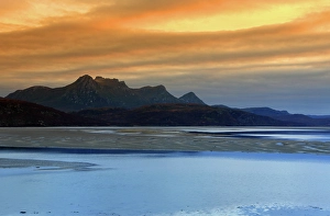 Loyal Prints: Kyle of Tongue and Ben Loyal at sunset, Sutherland, Highlands, Scotland, United Kingdom