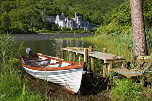 Anchoring Prints: Kylemore Abbey and Lake, Connemara, County Galway, Connacht, Republic of Ireland, Europe