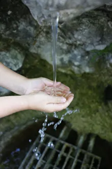 Images Dated 15th August 2009: Well at La Benite Fontaine sanctuary, La Roche-sur-Foron, Haute Savoie, France, Europe