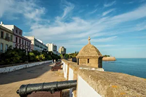Cadiz Prints: La Candelaria Bastion and Parque Genoves, old town, Cadiz, Andalucia, Spain, Europe