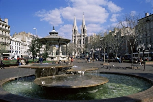 Marseille Prints: La Canebiere and church of S. Vincent-de-Paul, Marseille, Bouches-du-Rhone