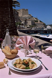 Lunch Prints: La Caravelle restaurant, Bonifacio, Corsica, France, Europe