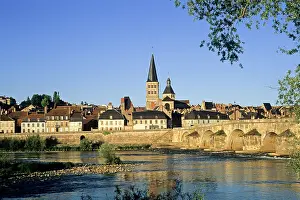 Burgundy Prints: La Charite-sur-Loire, Nievre department, region of Burgundy, center of France, Europe