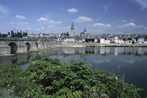Loire Prints: La Charite-sur-Loire and River Loire, Nevre / Cher, Loire Valley, Centre, France, Europe