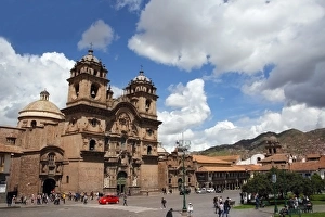 Jesuit Prints: La Compania de Jesus in Plaza de Armas, Cuzco, UNESCO World Heritage Site, Peru