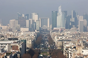 La Defense Prints: La Defense from the Arc de Triomphe, Paris, France, Europe