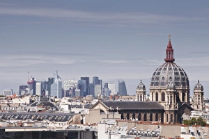 La Defense Prints: La Defense rising above the rooftops of Paris, France, Europe