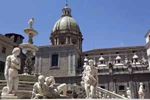 Classical Prints: La Fontana della Vergogna (The Pretoria Fountain), Palermo, Sicily, Italy, Europe