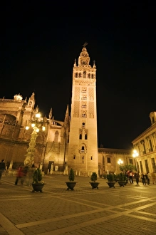 Giralda Prints: La Giralda and Seville Cathedral at night