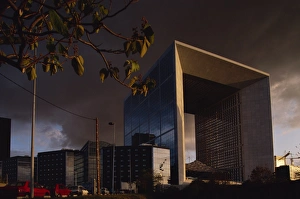 La Defense Prints: La Grande Arche at dusk, La Defense, Paris, France, Europe