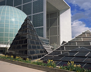 La Defense Prints: La Grande Arche and other modern architecture at La Defense, Paris, France, Europe