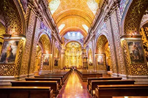 18th Century Gallery: La Iglesia de la Compania de Jesus, City of Quito, Ecuador, South America