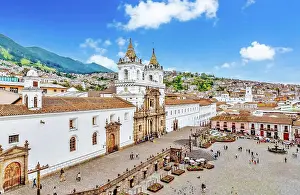 Heritage Site Prints: La Iglesia y Monasterio De San Francisco with its twin towers faces San Francisco Square (Plaza de San Francisco)