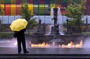 Images Dated 4th July 2007: La Joute, the fire fountain by Jean-Paul Riopelle, Place Jean-Paul-Riopelle