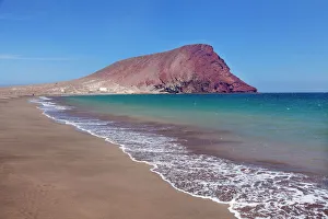 Tenerife Prints: La Montana Roja Rock and Playa de la Tejita Beach, El Medano, Tenerife, Canary Islands