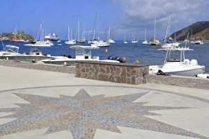 Quays Prints: La Pointe in Gustavia Harbor, Gustavia