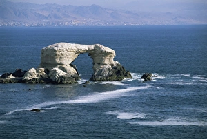 Outcropping Prints: La Portada natural wonder, Antofogasta, Chile, South America