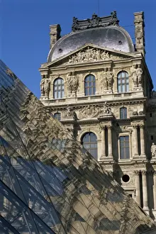 Pari Prints: La Pyramide and Musee du Louvre, Paris, France, Europe