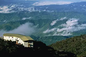 Aerials Prints: Laban Rata Resthouse, a stop for climbers on Mount Kinabalu, Sabah, Malaysia