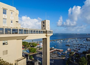 Typically Brazilian Prints: Lacerda Elevator, Salvador, State of Bahia, Brazil, South America