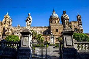 Balustrade Prints: Our Lady of Assumption Cathedral, Palermo, Sicily, Italy, Europe