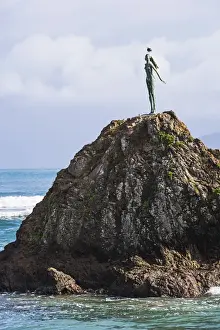 Bay Of Plenty Prints: The Lady on the Rock sculpture remembering the Maori women of Mataatua, Whakatane Bay