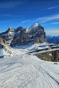 Excitement Prints: Lagazuoi mountain ski slope, Dolomites, Italy