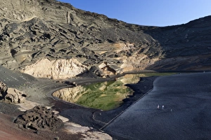 Lava Prints: Lagoon and lava cliffs, El Golfo, Lanzarote, Canary Islands, Spain