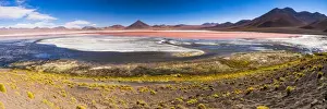 Altiplano Prints: Laguna Colorada (Red Lagoon), a salt lake in the Altiplano of Bolivia in Eduardo