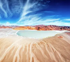 Laguna Prints: Laguna Diamante in Cerro Galan caldera, Puna, Catamarca, Argentina
