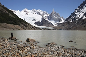 Contemplating Gallery: Laguna Torre with view of Cerro Torre and Glaciar Grande, El Chalten, Patagonia, Argentina