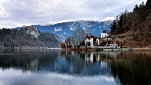Julian Alps Prints: Lake Bled, Gorenjska, Julian Alps, Slovenia, Europe