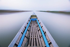 Inle Prints: Lake boat, Inle Lake, Shan State, Myanmar (Burma), Asia