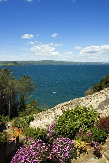 Lake of Bolsena, view from Capodimonte, Viterbo, Lazio, Italy, Europe