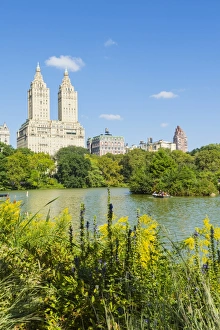 Central Park Prints: The Lake, Central Park with the San Remo Building beyond