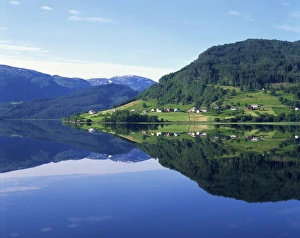 Mirror Image Prints: Lake Granvinvatnet, Voss, Norway, Scandinavia, Europe