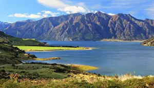 Zealand Prints: Lake Hawea, near Queenstown, South Island, New Zealand