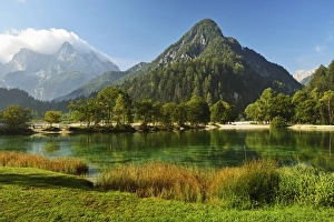Julian Alps Prints: Lake Jasna and Julian Alps, Kranjska Gora, Slovenia, Europe