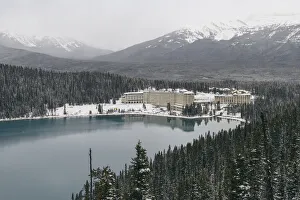 Lake Louise Prints: Lake Louise and the Fairmont Chateau Hotel in winter